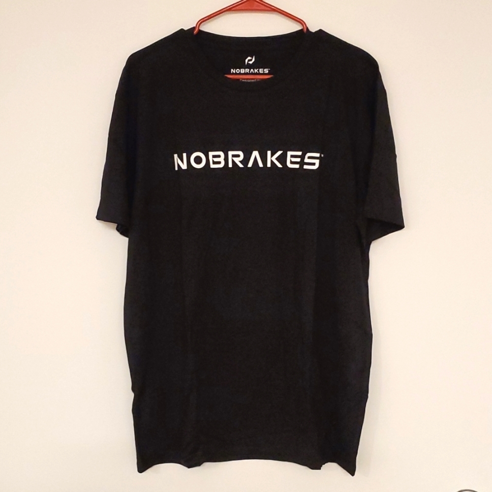 NO BRAKES black short sleeve Logo Graphic tee shirt large